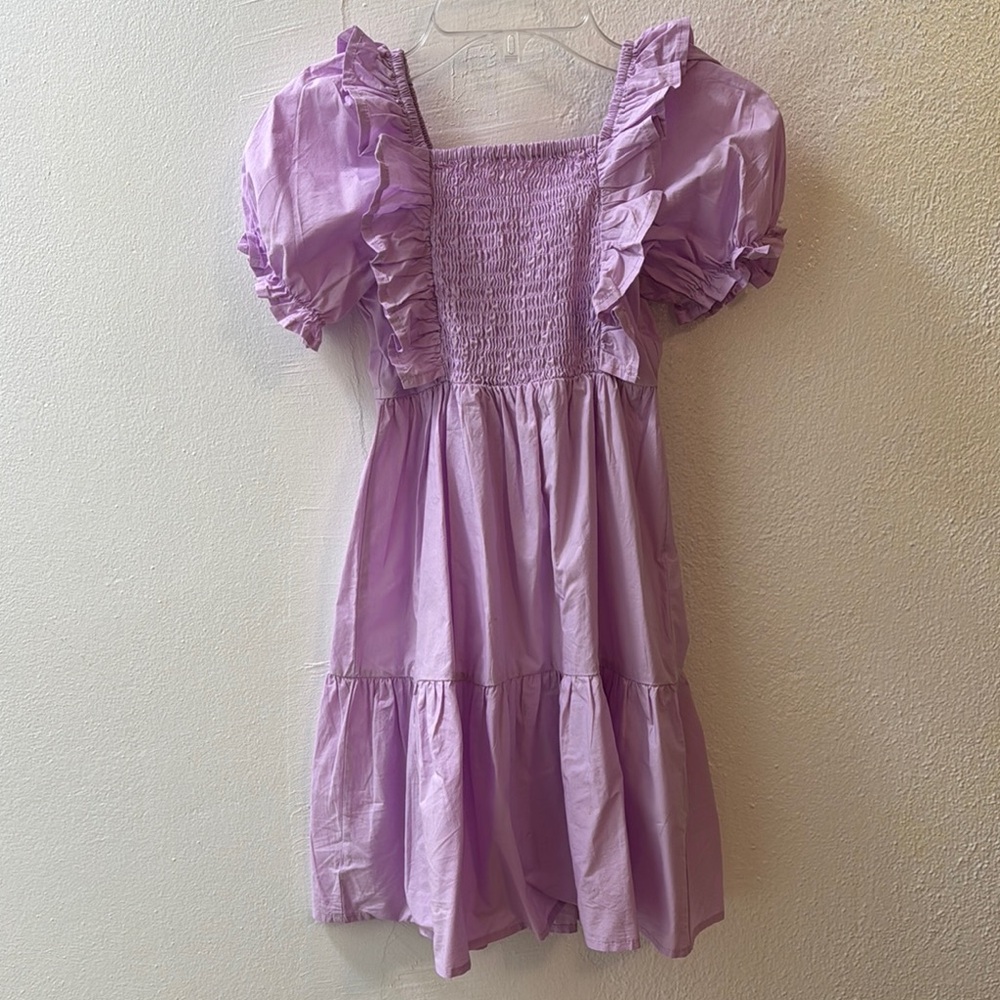 EUC Cotton On Purple Smocked Sundress with Puff Sleeves